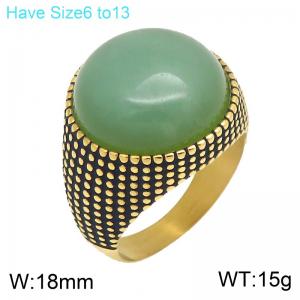 Stainless Steel Stone&Crystal Ring - KR114737-GC