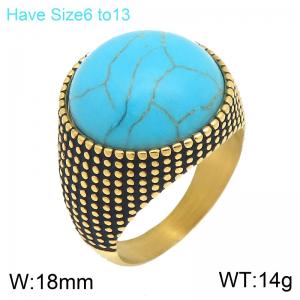 Stainless Steel Stone&Crystal Ring - KR114739-GC