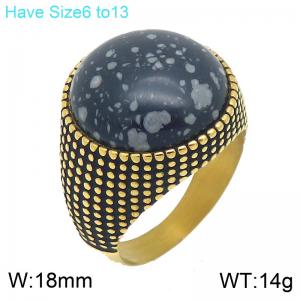 Stainless Steel Stone&Crystal Ring - KR114740-GC