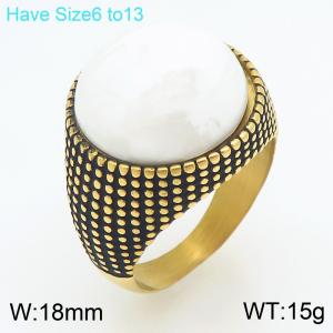 Stainless Steel Gold-plating Ring - KR114741-GC
