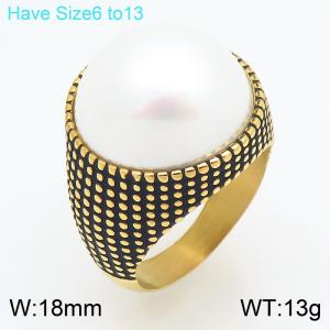 Stainless Steel Gold-plating Ring - KR114742-GC