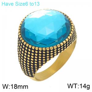 Stainless Steel Stone&Crystal Ring - KR114743-GC