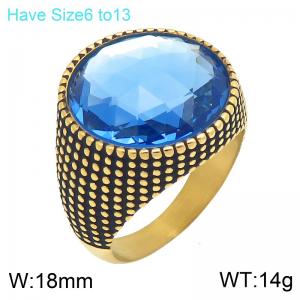 Stainless Steel Stone&Crystal Ring - KR114746-GC