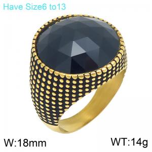 Stainless Steel Stone&Crystal Ring - KR114748-GC
