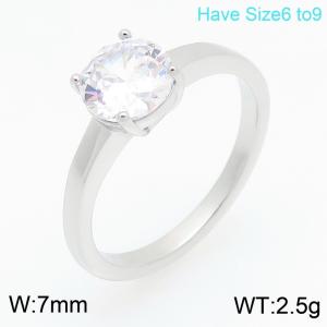 Stainless Steel Stone&Crystal Ring - KR114754-GC
