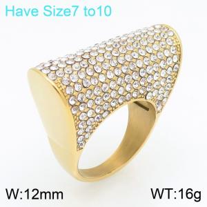 Stainless Steel Stone&Crystal Ring - KR114771-MZOZ