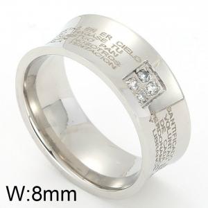 Stainless Steel Stone Ring - KR11534-K