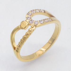 Stainless Steel Stone&Crystal Ring - KR115571-YH
