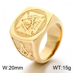 Stainless Steel Gold-plating Ring - KR115690-LK