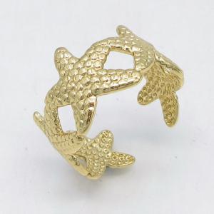 Stainless Steel Gold-plating Ring - KR115804-LM
