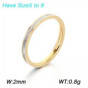 Stainless Steel and Shell Ring Fashion Jewelry - KR115856-GC