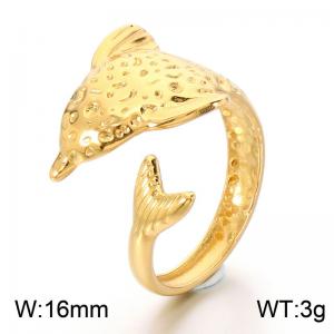 Stainless Steel Gold-plating Ring - KR115901-SP
