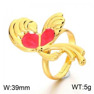 Stainless Steel Gold-plating Ring - KR115904-SP
