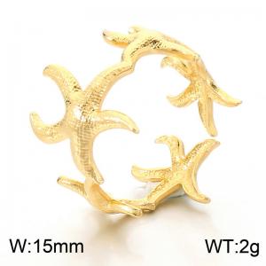 Stainless Steel Gold-plating Ring - KR115910-SP