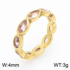 Stainless Steel Stone&Crystal Ring - KR115946-SP
