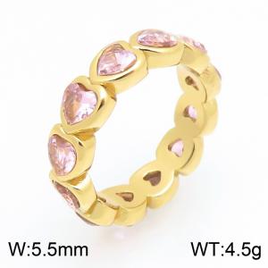 Stainless Steel Stone&Crystal Ring - KR115948-SP