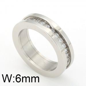 Stainless Steel Stone Ring - KR11621-K