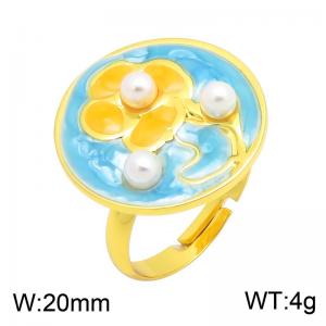 Stainless Steel Gold-plating Ring - KR116271-SP