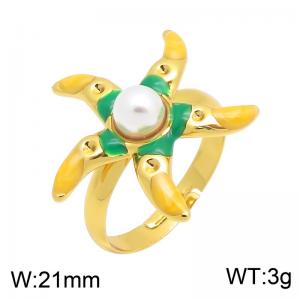 Stainless Steel Gold-plating Ring - KR116272-SP