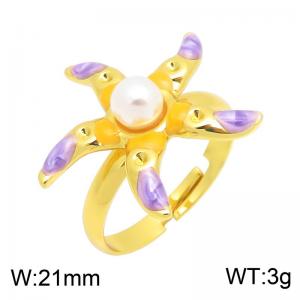 Stainless Steel Gold-plating Ring - KR116274-SP