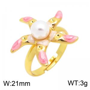 Stainless Steel Gold-plating Ring - KR116276-SP