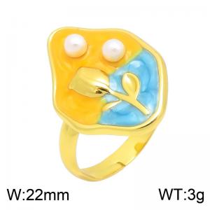 Stainless Steel Gold-plating Ring - KR116277-SP