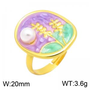 Stainless Steel Gold-plating Ring - KR116281-SP