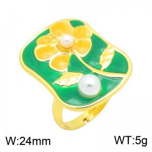 Stainless Steel Gold-plating Ring - KR116290-SP