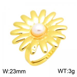 Stainless Steel Gold-plating Ring - KR116293-SP