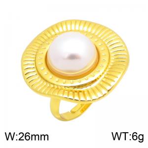 Stainless Steel Gold-plating Ring - KR116294-SP
