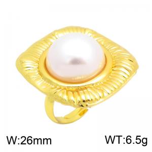 Stainless Steel Gold-plating Ring - KR116295-SP