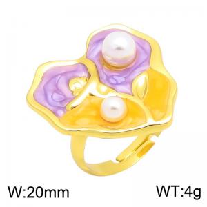 Stainless Steel Gold-plating Ring - KR116305-SP