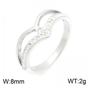 Stainless Steel Stone&Crystal Ring - KR116327-TSC