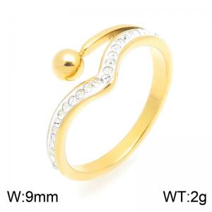 Stainless Steel Stone&Crystal Ring - KR116328-TSC