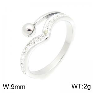 Stainless Steel Stone&Crystal Ring - KR116329-TSC