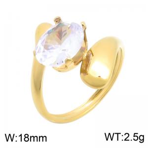 Stainless Steel Gold-plating Ring - KR116405-SP