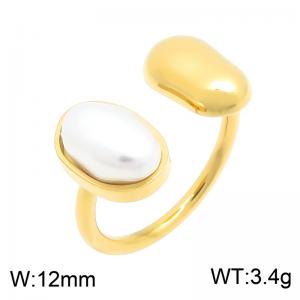 Stainless Steel Gold-plating Ring - KR116409-SP