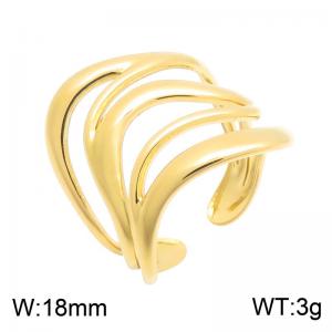 Stainless Steel Gold-plating Ring - KR116417-SP