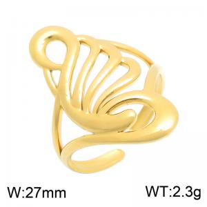 Stainless Steel Gold-plating Ring - KR116421-SP