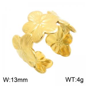 Stainless Steel Gold-plating Ring - KR116426-SP