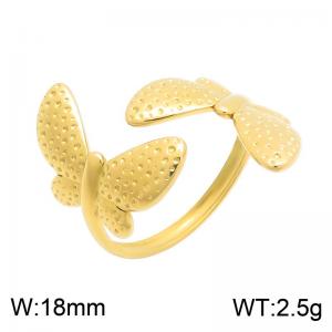 Stainless Steel Gold-plating Ring - KR116428-SP