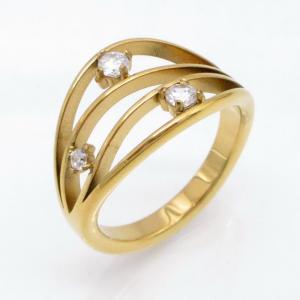 Stainless Steel Stone&Crystal Ring - KR116462-YH