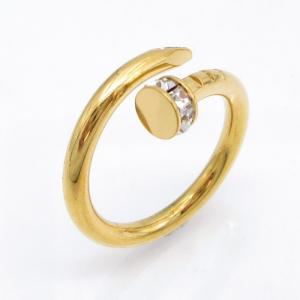 Stainless Steel Stone&Crystal Ring - KR116604-GSD