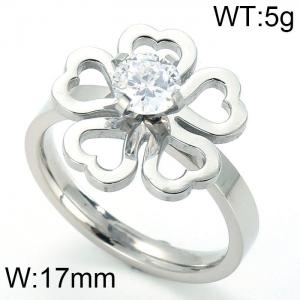 Stainless Steel Stone Ring - KR12000-K