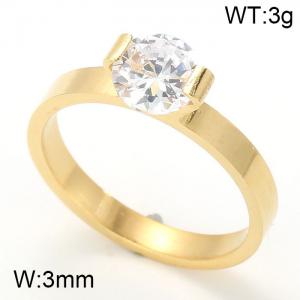Stainless Steel Gold-Plating Ring - KR12398-K