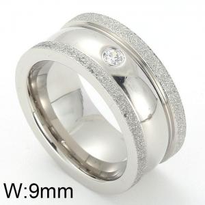 Stainless Steel Stone Ring - KR13049-K