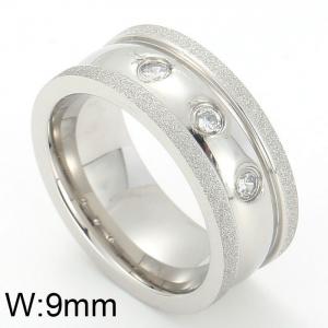 Stainless Steel Stone Ring - KR13050-K
