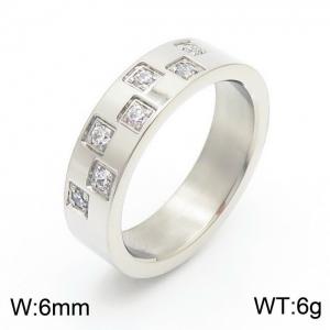 Stainless Steel Stone&Crystal Ring - KR17209-D