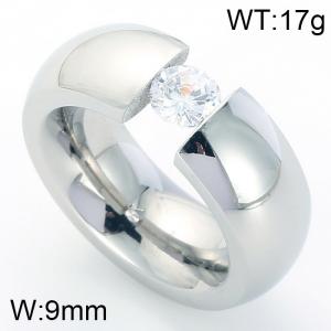 Stainless Steel Stone&Crystal Ring - KR20551-D