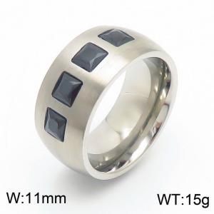 Stainless Steel Stone&Crystal Ring - KR20642-D